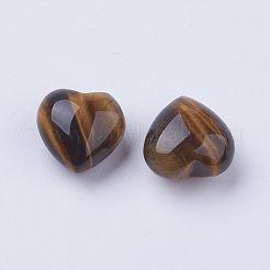 Natural Tiger Eye Heart Love Stones&nbsp;DJEW-P009-02B