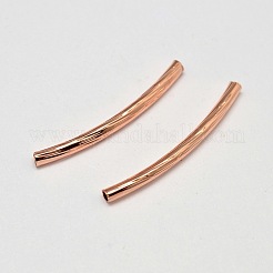Brass Curved Tube Beads&nbsp;KK-L137-19RG-NR