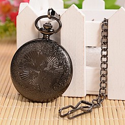 Openable Flat Round Alloy Pendant Pocket Watch&nbsp;WACH-L024-27