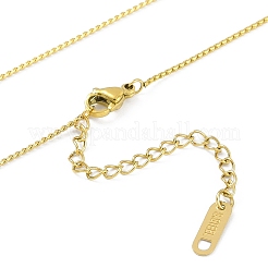 Ion Plating(IP) 304 Stainless Steel Black Enamel Boston Link Chains Heart Pendant Necklaces for Women&nbsp;NJEW-K276-13G