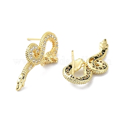 Rack Plating Brass Micro Pave Cubic Zirconia Stud Earring&nbsp;EJEW-C086-01G
