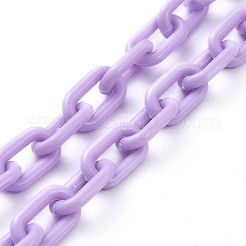 Personalized ABS Plastic Cable Chain Necklaces&nbsp;LS-NJEW-JN02849-04