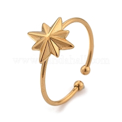 Star 304 Stainless Steel Open Cuff Ring for Women&nbsp;RJEW-M049-03G