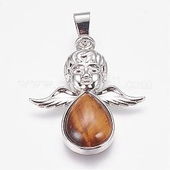 Natural Tiger Eye Pendants&nbsp;G-G651-E02