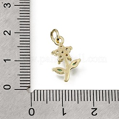 Brass Micro Pave Green Cubic Zirconia Pendants&nbsp;CU-L001-13G-02