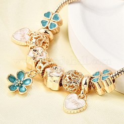 Alloy Enamel European Beads Charm Bracelets&nbsp;BJEW-F495-02G