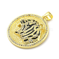 Brass Micro Pave Cubic Zirconia Pendants&nbsp;KK-K354-09A-G