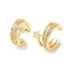 Brass Micro Pave Cubic Zirconia Cuff Earrings for Women&nbsp;CU-CBAE7DF-30G
