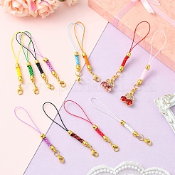 50Pcs 10 Colors Alloy Polyester Mobile Straps&nbsp;AJEW-CJ0001-62