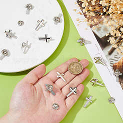 Cross Alloy Pin Brooches&nbsp;AJEW-FH0006-07A-P
