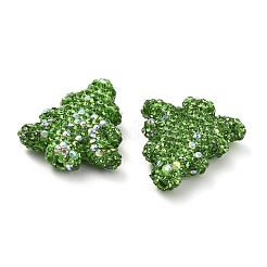 Christmas Tree Polymer Clay Rhinestone Beads&nbsp;CLAY-NH0001-14F