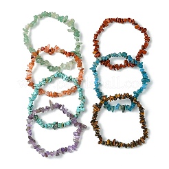 7Pcs 7 Styles Chakra Natural Red Jasper & Red Aventurine & Apatite & Amethyst & Green Aventurine & Tiger Eye&nbsp;BJEW-JB10908