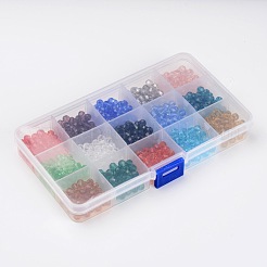 1Box 15 Color Round Glass Beads&nbsp;GLAA-X0011-01