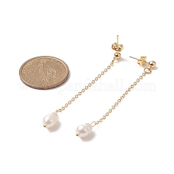 Natural Pearl Dangle Stud Earrings&nbsp;EJEW-JE05221-02