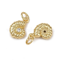 Brass Micro Pave Cubic Zirconia Pendants&nbsp;KK-I358-065G-04