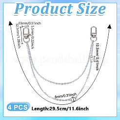 4Pcs Aluminum Cable Chain Pendant Decoration&nbsp;HJEW-DR00148