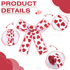 10M Valentine's Day Polyester Heart Printed Ribbon&nbsp;SRIB-CY0001-01B
