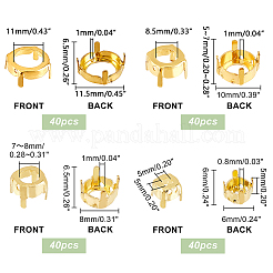 160Pcs 4 Style Brass Open Back Bezel Sew on Prong Settings&nbsp;KK-PH0004-03
