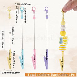 4Pcs 4 Colors Alloy Bracelet Tool Jewelry Helper Beadable Alligator Clip&nbsp;AJEW-SP0001-71A