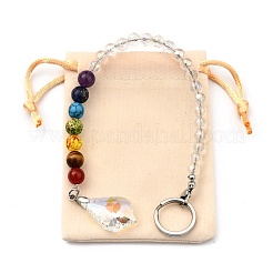 Chakra Leaf Crystal Suncatcher Dowsing Pendulum Pendants&nbsp;PALLOY-JF00460-01