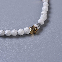 Natural Howlite Braided Beaded Bracelets&nbsp;BJEW-JB04215-03