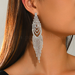 Brass Rhinestone Chandelier Earrings for Women&nbsp;TS9607