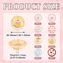 16Pcs 8 Colors Resin Dollhouse Dish&nbsp;AJEW-TA0003-40