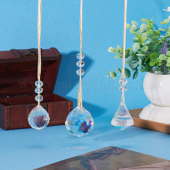 3Pcs 3 Styles Glass Suncatchers for Outdoor Garden Hanging Decoration&nbsp;HJEW-TADJ0001-01