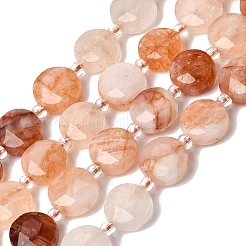 Natural Red Hematoid Quartz/Ferruginous Quartz Beads Strands&nbsp;G-D105-A04