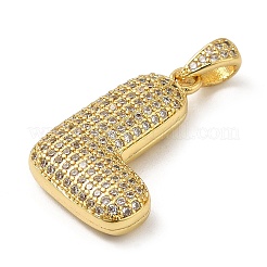 Brass Micro Pave Cubic Zirconia Pendants&nbsp;KK-E061-03G-12