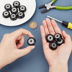 12Pcs 2 Style Plastic & Steel Pulley&nbsp;AJEW-OC0002-69