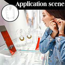 Arch Shaped Acrylic Slant Back Earring Display Stands with Scale&nbsp;EDIS-FG0001-74