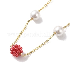 Plastic Imitation Pearl Beads  Beads Necklace&nbsp;BJEW-B078-04G