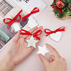 8 Sets 8 Styles Christmas Theme Sublimation Blank Alloy Pendant Decorations&nbsp;DIY-FH0005-64