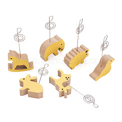 6Pcs 6 Style Animal Wood Name Card Holder&nbsp;ODIS-KS0001-02