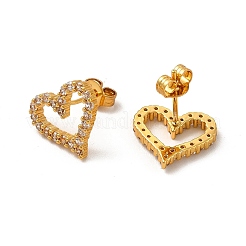 Rack Plating Brass Micro Pave Cubic Zirconia Stud Earrings&nbsp;EJEW-P221-41G
