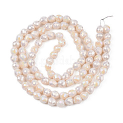 Electroplate Opaque Solid Color Glass Beads Strands&nbsp;EGLA-N002-26-B