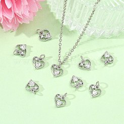 SHEGRACE Valentine's Day Brass Clear Cubic Zirconia Charms&nbsp;XGRQ3P305-595P