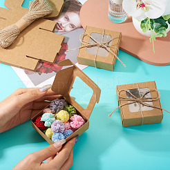 20Pcs Kraft Paper Folding Packing Boxes with Visible Window&nbsp;CBOX-TA0001-17