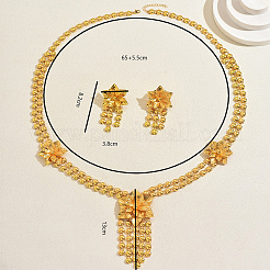 Luxury Alloy Floral Tassel Long Necklace & Earrings Set for Women&nbsp;KK0022