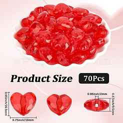 70Pcs Transparent Acrylic Beads&nbsp;OACR-PA0001-83