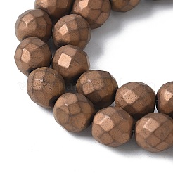 Electroplated Synthetic Non-magnetic Hematite Beads Strands&nbsp;G-S382-01F