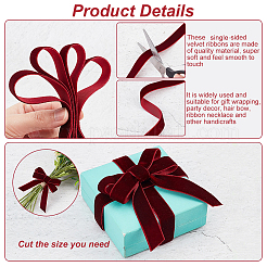 Single Face Velvet Ribbons&nbsp;OCOR-WH0080-14B-02