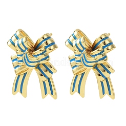 Bowknot Brass Stud Earrings&nbsp;LS-EJEW-Z156-01G