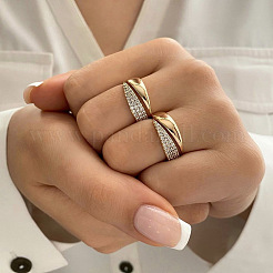 Zinc Alloy with Crystal Rhinestone Cuff Rings for Women&nbsp;FS-WG0398A-01