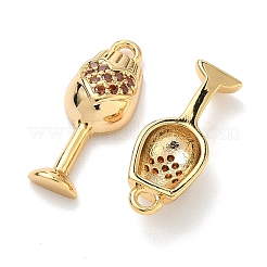 Brass Micro Pave Cubic Zirconia Pendants&nbsp;KK-A281-22G-02