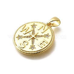 Brass Micro Pave Cubic Zirconia Pendants&nbsp;KK-P295-10G