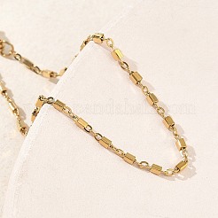 Women's 304 Stainless Steel Cuboid Link Chains Bracelets&nbsp;BJEW-G790-04G