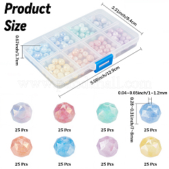 200Pcs 8 Colors Anti-Tarnish Electroplate Glass Beads&nbsp;GLAA-PA0001-58