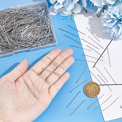 1000Pcs 304 Stainless Steel Flat Head Pins&nbsp;STAS-UN0049-24